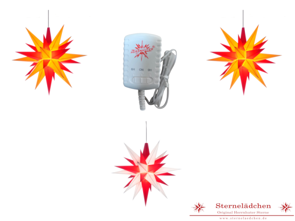 Sterne-Set A1e gelb-rot/weiß-rot/gelb-rot